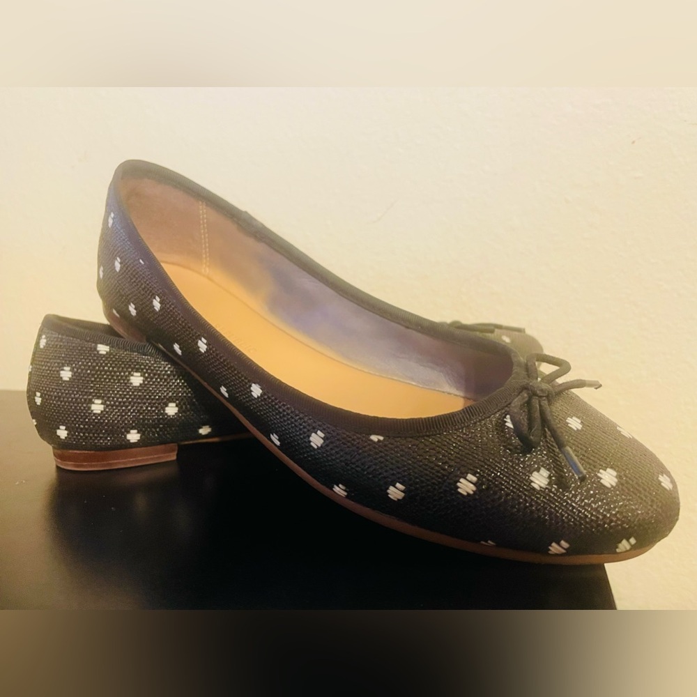 Banana Republic Black and White Polka Dot Ballet Flats, Size 6.5